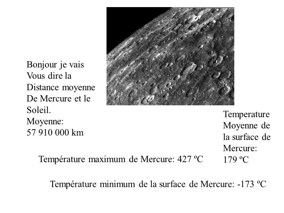 temperature moyenne de mercure